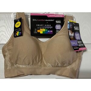 Bali Comfort Revolution Shaping Wirefree Bra Beige Smart Sizes‎ M BH3488N